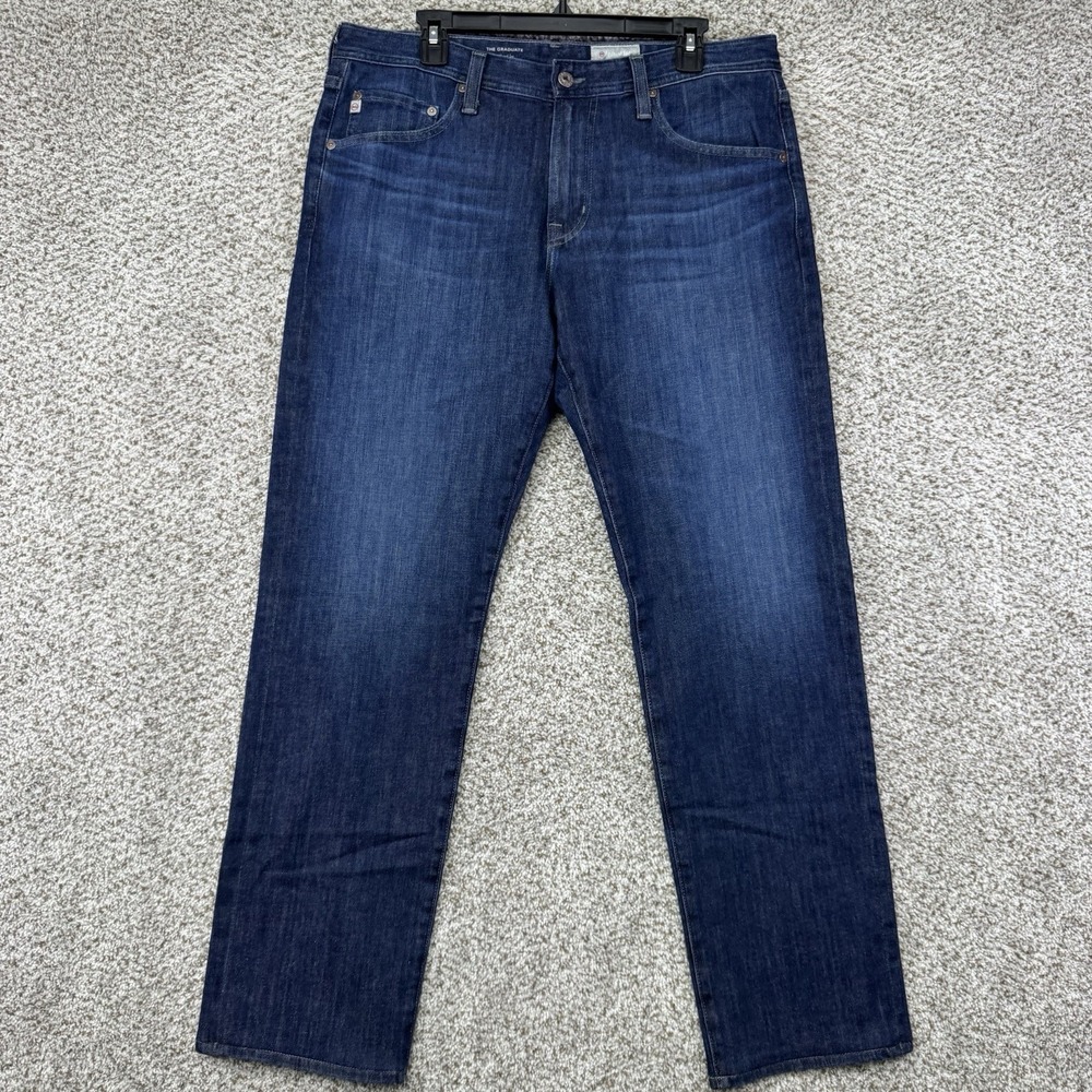 AG‎ Adriano Goldschmied Jeans Men's 34x33 The Graduate Tailored Leg Blue Denim